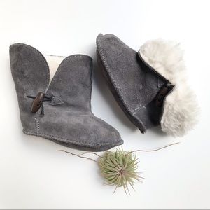 ZARA MINI Roll Down Suede Faux Fur Lined Booties